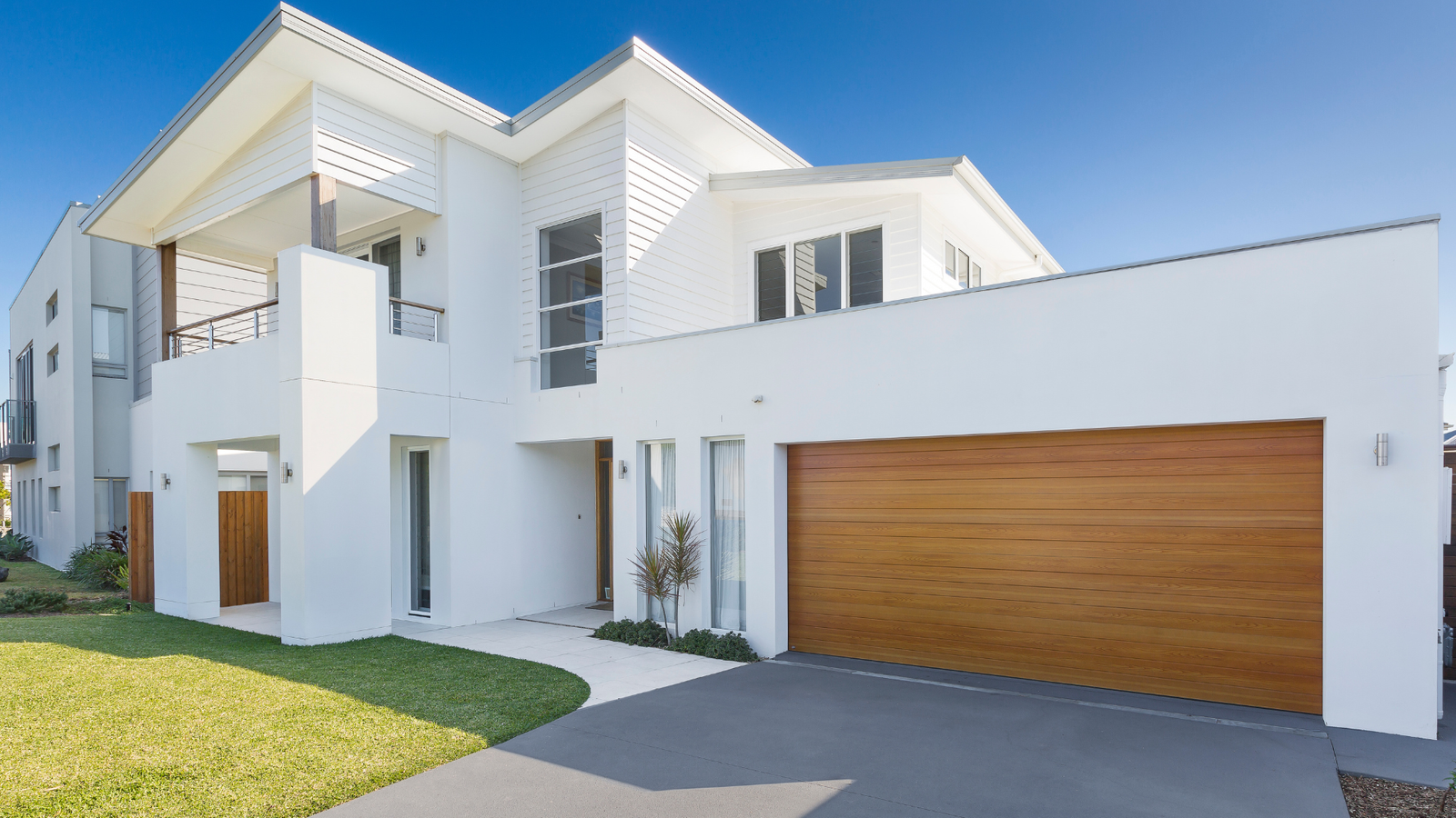 Timber look garage door